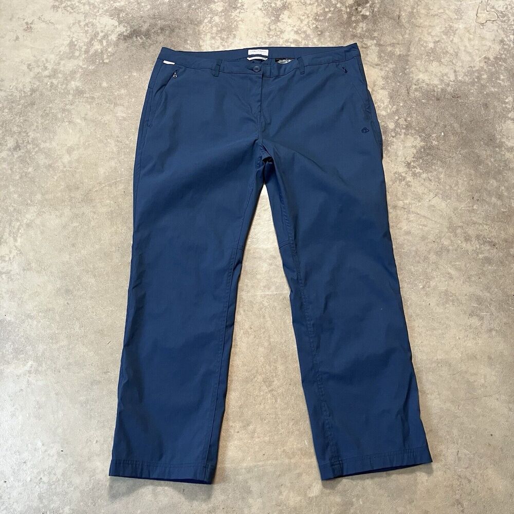 Craghoppers Pants Womens 14 XXL Blue Prostretch Flat Front Chino Outdoor